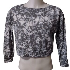 Jenni Intimates Sweatshirt S Women Tie Dye Cropped Grunge Cozy Sleepwear Bold